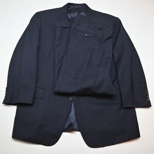 Samuelsohn 48S 40x28 Navy Blue Super 120s Wool Mens Jacket Pants Suit